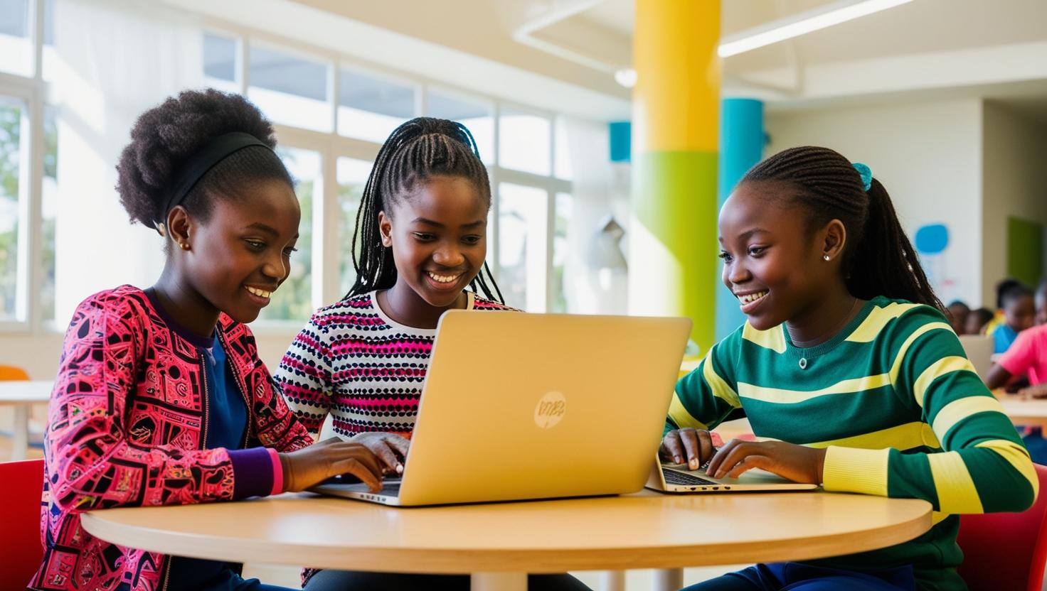 Youth collaborating in a program