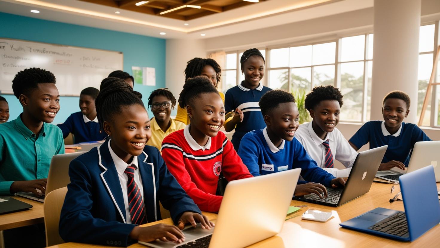 Youth participating in IT training session