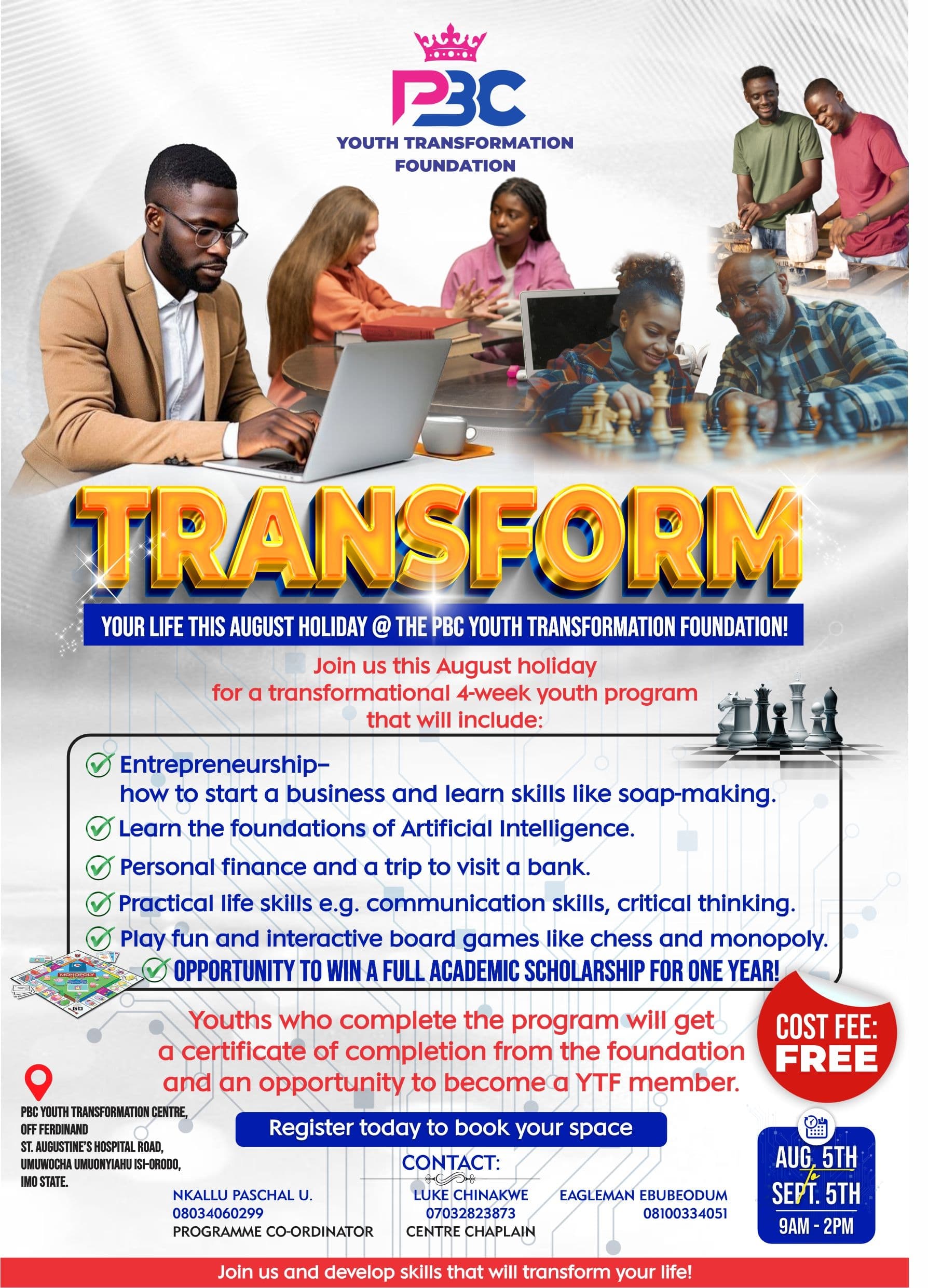 August Holiday Youth Transformation program